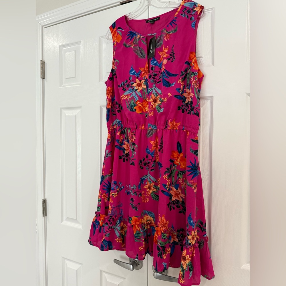 INC International Concepts Women’s Floral Pink A-Line Dress - Picture 2 of 10